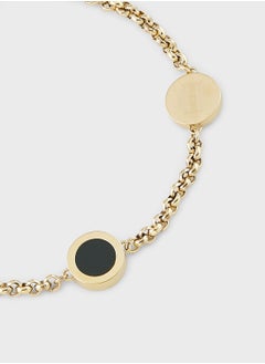 TOMMY HILFIGER Ionic Gold Plated Steel & Black Onyx Stone Bracelet  - Image 3