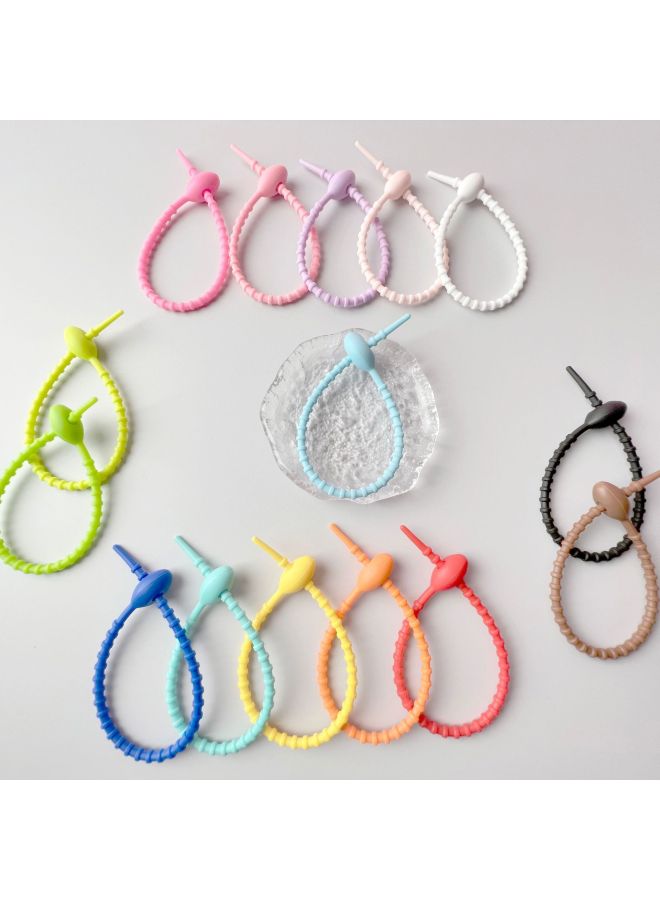 Loquat 210mm Silicone Cable Tie Data Line Finishing Winder DIY Keychain Jewelry Bag Blind Box Pendant Color Hanging-Color:Grass Green - Image 5