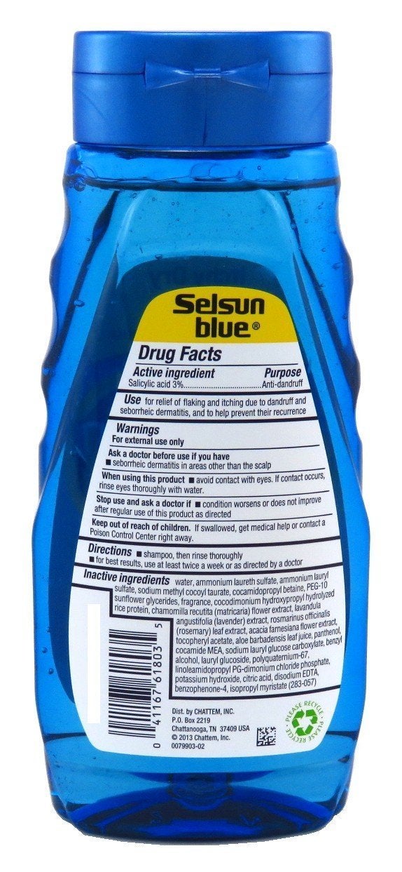 Selsun Blue Shampoo Naturals Dandruff Itchy Dry Scalp 11 Ounce (325ml) (3 Pack) - Image 3