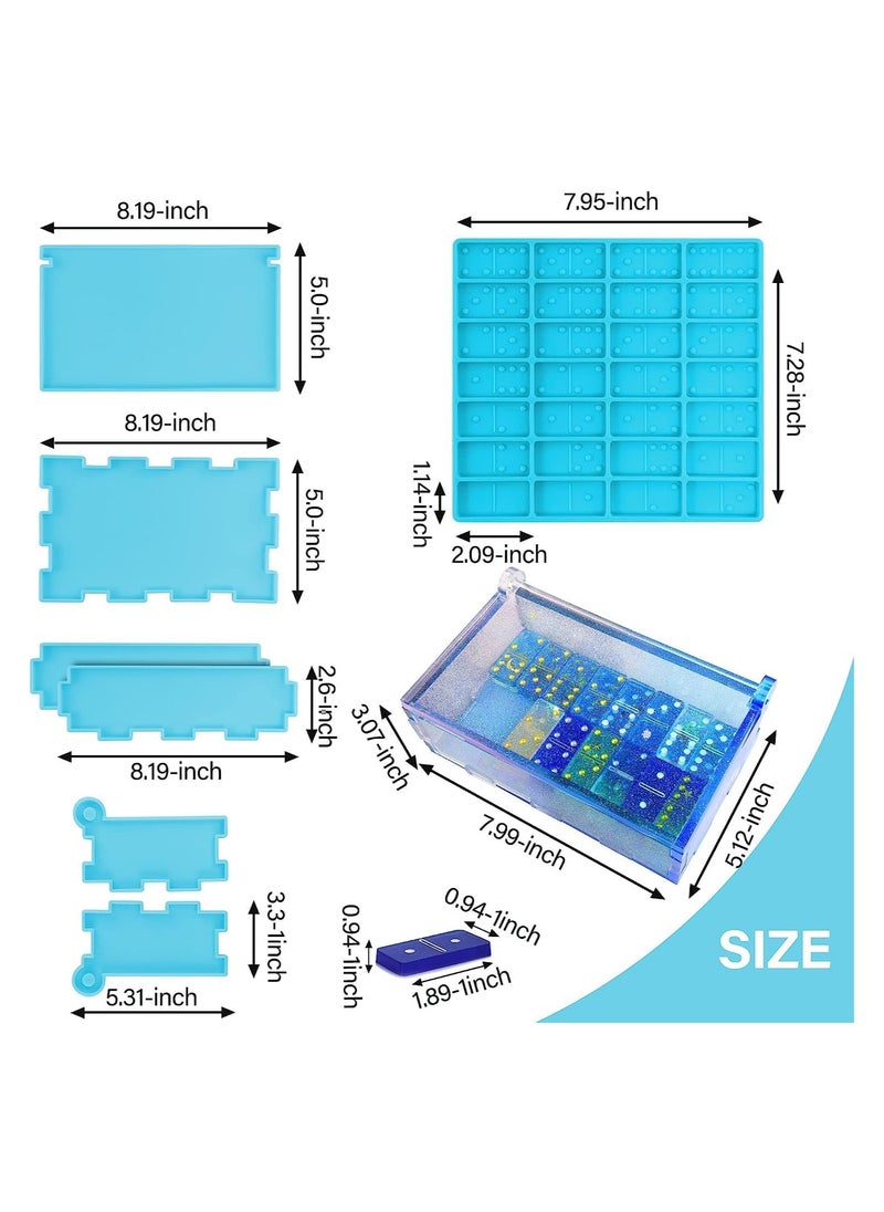 SYOSI - Dominoes Storage Box Resin Molds Silicone Resin Molds Dot Domino Domino Epoxy Resin Molds DIY Craft Tool Domino Game Silicone Molds for Resin Casting - Image 1