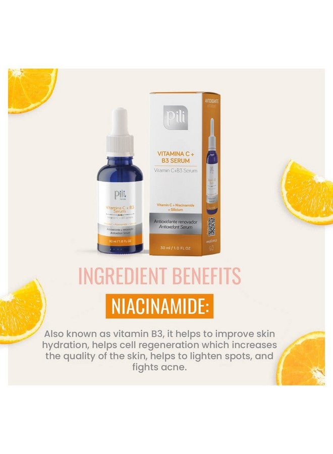 Pili Vitamin C Serum Plus Niacinamide And Organic Silicium. For All Skin Types Even Oily Or Acneprone Skins. 1 Oz. - Image 4