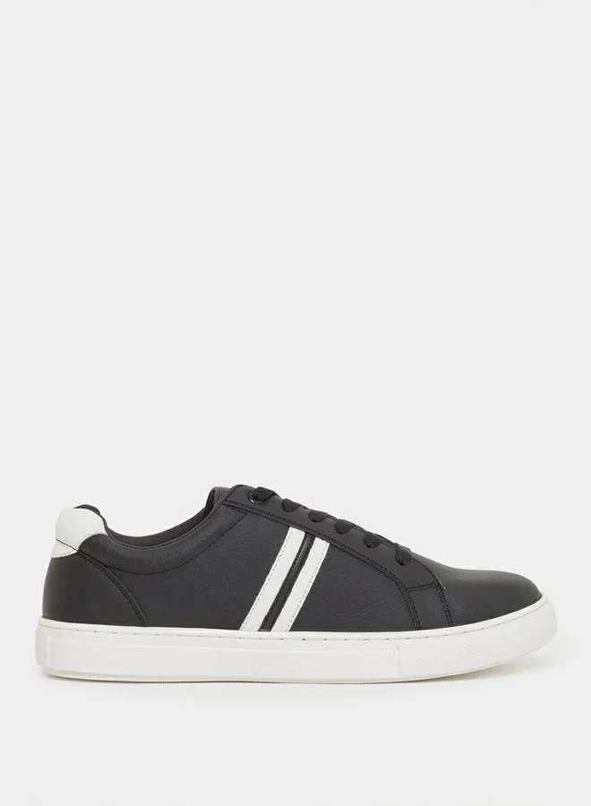 Styli Styli Twin Stripe Lace Up Court Sneakers