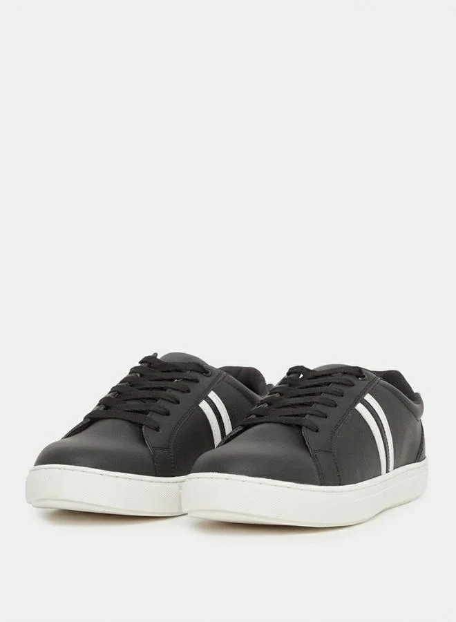 Styli Styli Twin Stripe Lace Up Court Sneakers