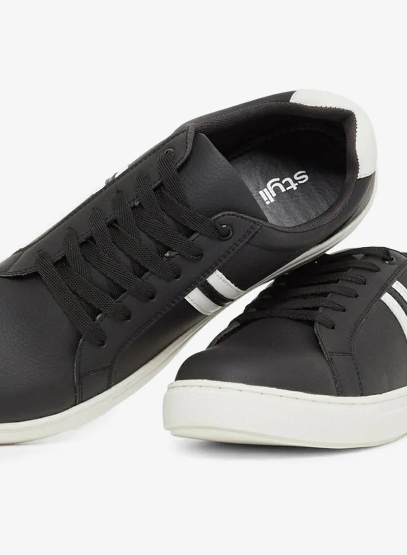 Styli Twin Stripe Lace Up Court Sneakers