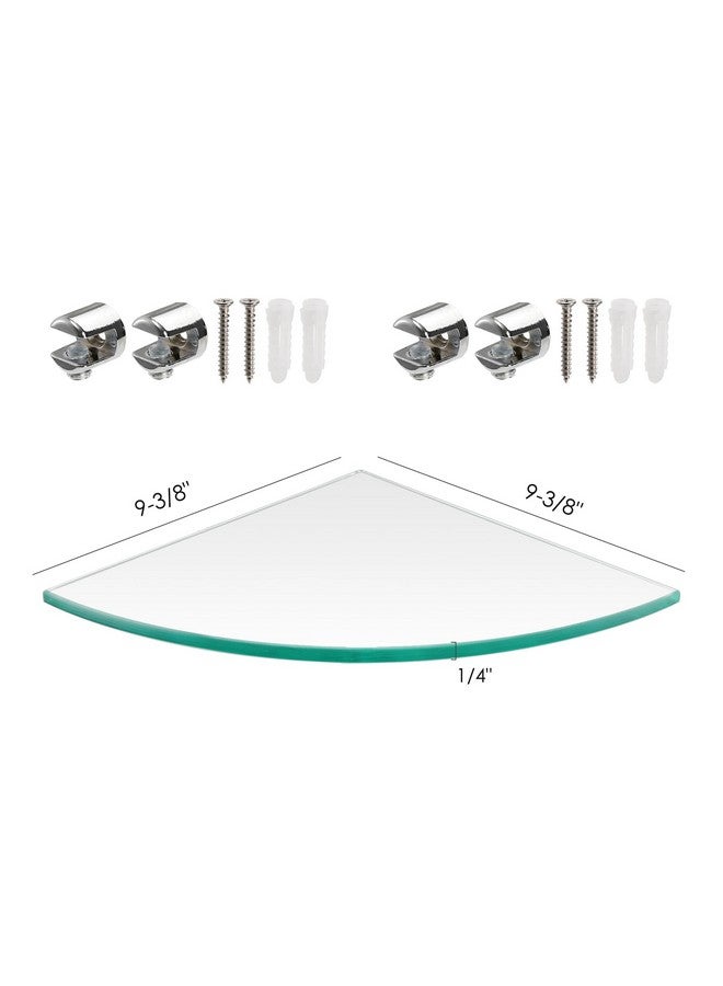 Kingrol Kingrol 3 Pack Glass Bathroom Shower Shelves, Extra Thick Wall Mounted Shelves, Clear Floating Corner Shelves for Kitchen, Bathroom, Living Room, Office  - Image 3