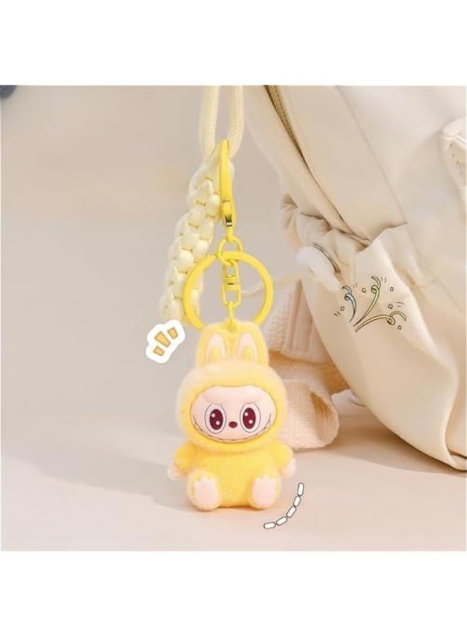 Generic Cute La bubu Keychain, Flocking Cartoon Monsters,Rabbit Home Decoration,Hanging Pendant Gifts,Key Ring Accessories  - Image 5