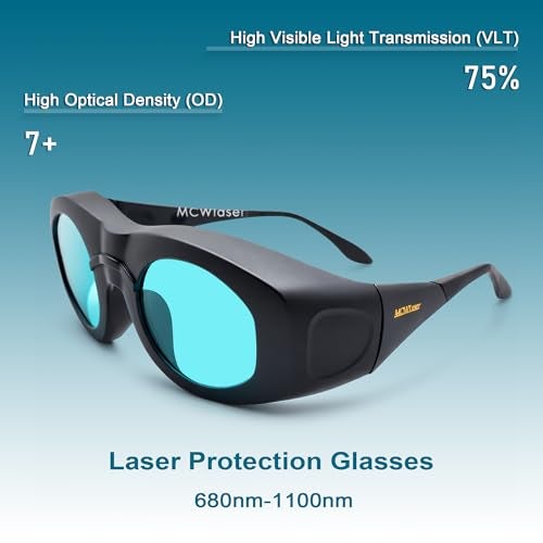 MCWlaser Laser Safety Glasses 6801100nm OD7YAGModule Infrared Laser and Cold Light Eye Protection Laser Goggles for 755nm 808nm 980nm 1064nm 1080nm - Image 3