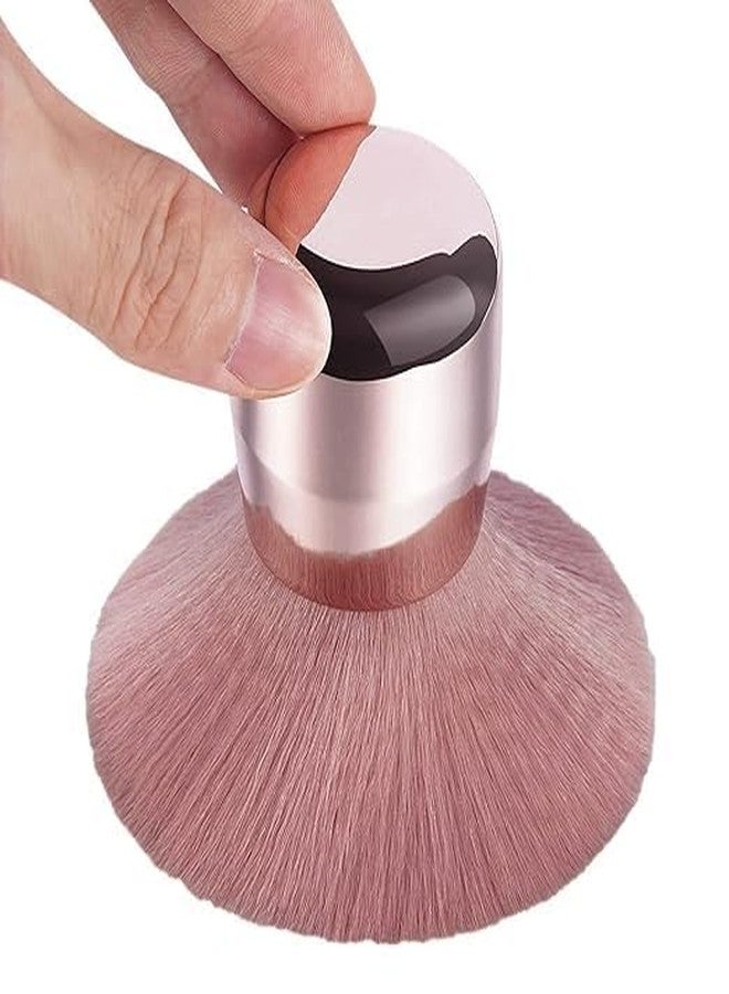 Scheibe Professional Kabuki Makeup Brush, Pink Soft Bristles with Rose Gold Handle, Multi-Purpose for Loose Powder, Powder Cake and Blush Application - Image 4