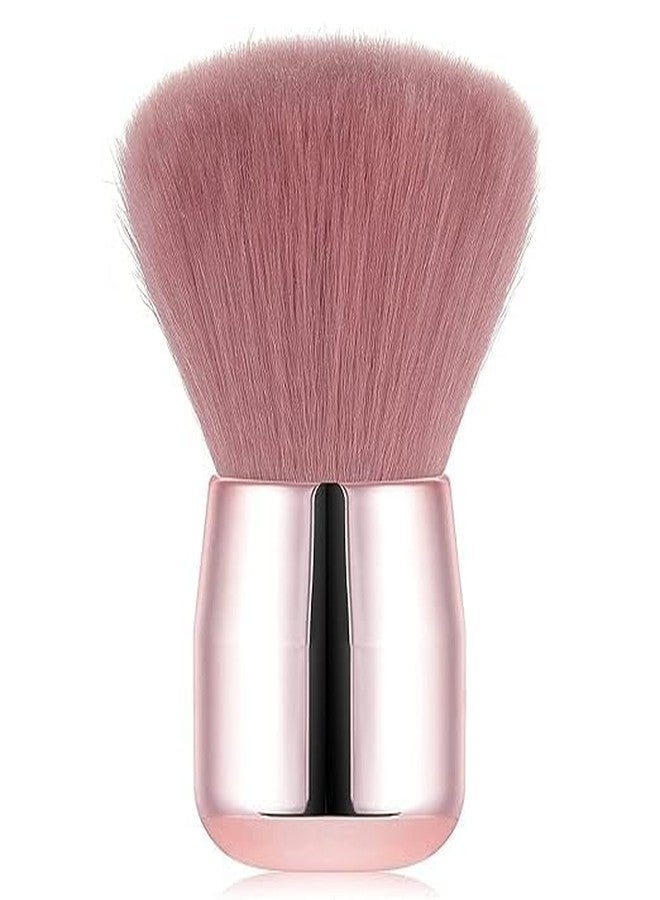 Scheibe Professional Kabuki Makeup Brush, Pink Soft Bristles with Rose Gold Handle, Multi-Purpose for Loose Powder, Powder Cake and Blush Application - Image 1
