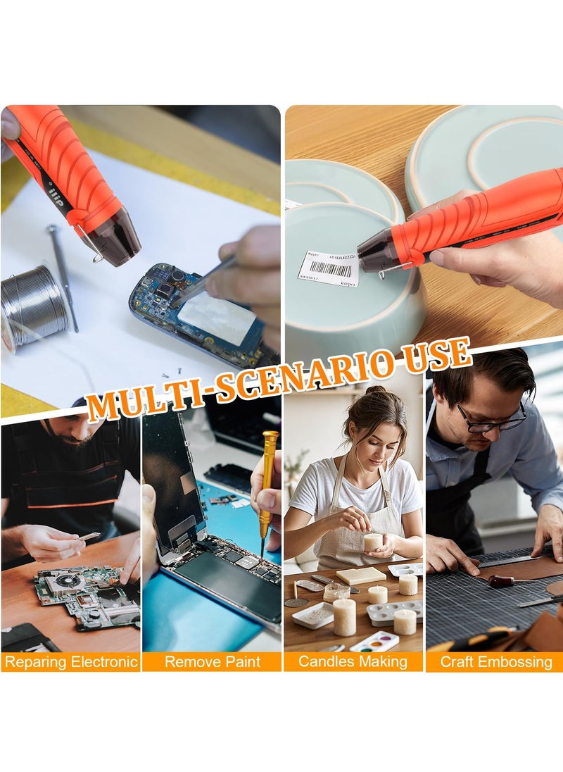 Necomi Electric Heat Gun, Mini Dual Temp Hot Air Gun Tool with Reflector Nozzle for Epoxy Resin, Shrink Wrapping, Vinyl Wrap, Embossing, Electronics, Candle Making, Phone Repair & DIY  - Image 4