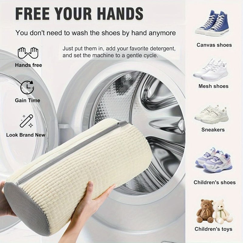Reusable Heavy Duty Cylinder Laundry Bag for Shoes Clothes Delicates - Image 3