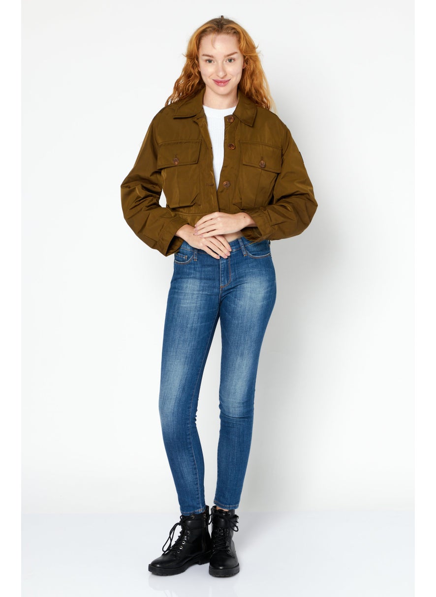Aigle - Women Solid Shirt Jacket, Khaki - Image 1