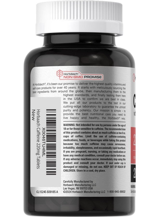 Horbäach Caffeine Pills 200mg | with Green Tea | 200 Tablets | Vegetarian, Non-GMO & Gluten Free - Image 3