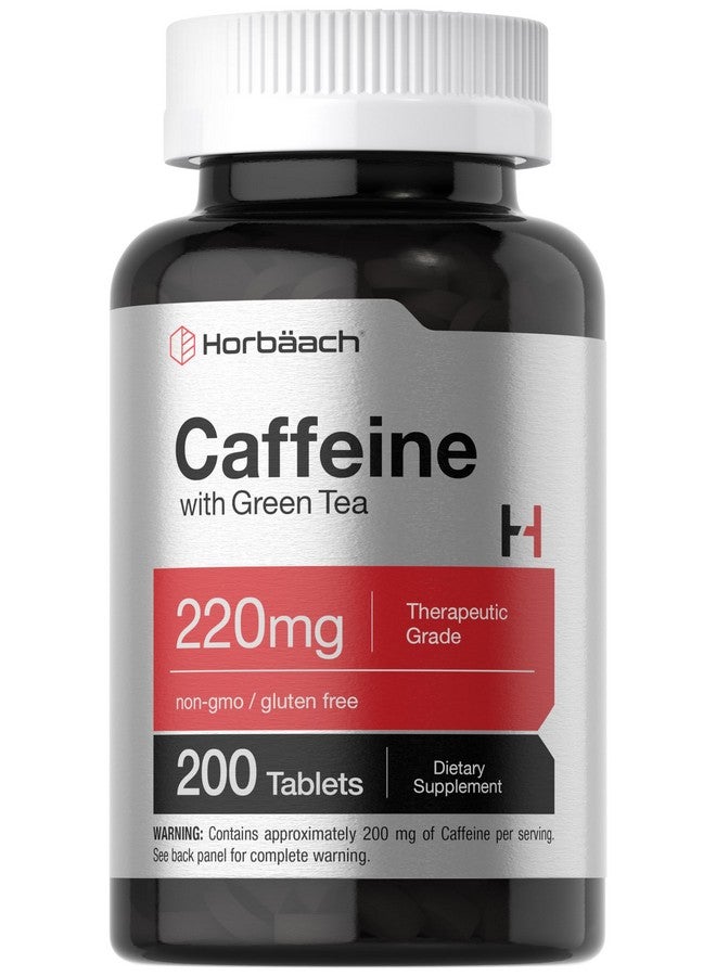 Horbäach Caffeine Pills 200mg | with Green Tea | 200 Tablets | Vegetarian, Non-GMO & Gluten Free - Image 1