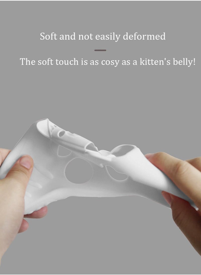Cute Skin Cover for Series X/S Controller Anti-Slip Silicone Grip Protective Case Accessories Set Wireless/Wired Gamepad Joystick with 2 Cat Paw Thumb Grips Caps (White)