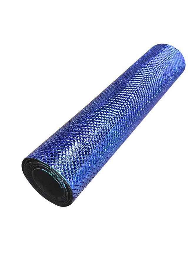 HYANG Holographic Snake Embossing Blue PU Faux Leather Sheets,Very Suitable for Making DIY Crafts,Handbags Leather Earrings, Bows,Sewing etc 1Rolls 12"X53" (30cmX135cm) - Image 3