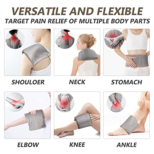 RelaxCoo Microwave Heating pad with Washable Cover 6 * 12" Microwavable Heat Pad for Neck Shoulder, Cramps, Back Pain Relief, Warm Compress Bean Bag Moist Heat Pack for Muscles, Joints, 2 Pack - Image 4