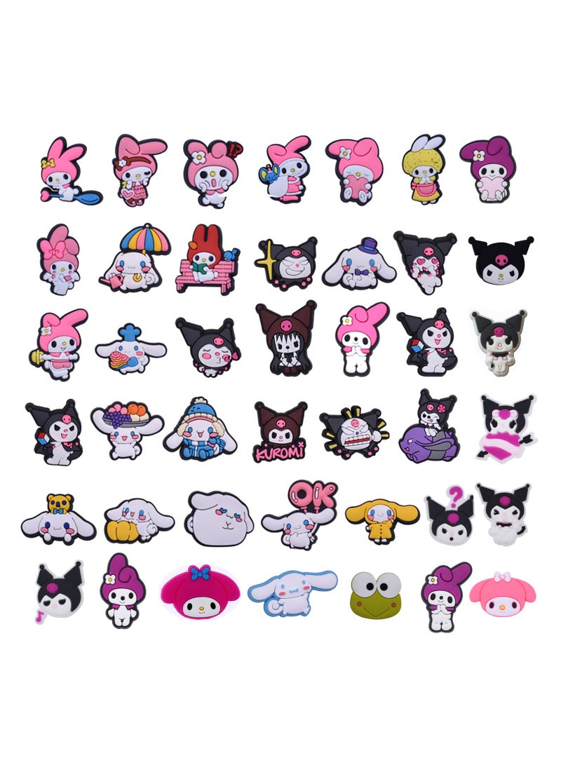Excefore 42PCS Lovely Croc Charms for Girls Adults, Kawaii Shoe Charms for Croc Clogs Sandals Decoration,Shoe Charms for Wristband Bracelets, Sandals Decoration Accessories - Image 1