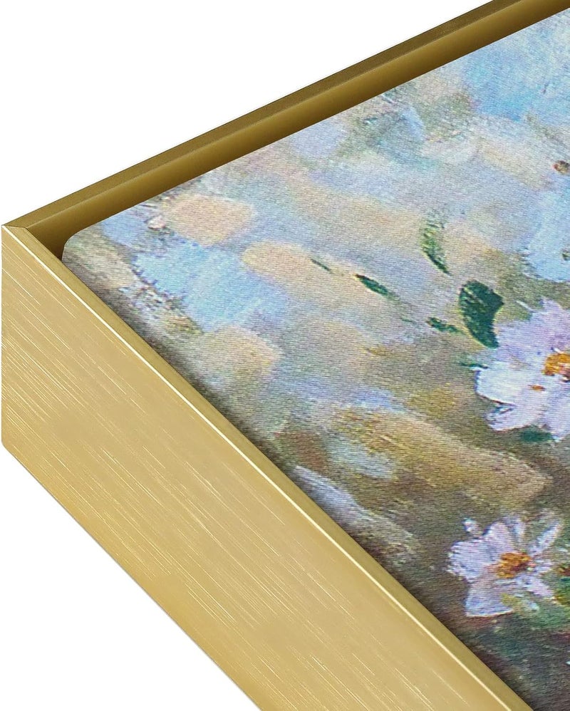 FOLKOR إطار عائم للوحات قماشية مقاس 16×24، إطار قماشي عائم معدني عصري DIY بعمق 1.5 بوصة للوحات الزيت وتزيين جدران غرف المعيشة وغرف النوم والمكاتب المنزلية بالصور الشخصية والمناظر الطبيعية (ذهبي) - Image 1