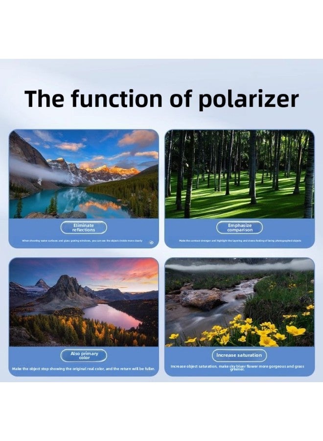 52mm Polarizer Lens Special For Mobile Phone Photography With Clip CPL Eliminate Reflective HD Filter Polarizer XMU-Colour:52mm Cpl Polarizer  - Image 5