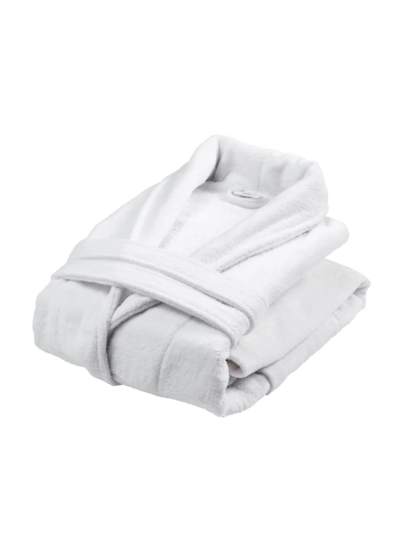 Donetella Unisex 100% Cotton Velour Bathrobe Large & Extra Large Size, 400 GSM, Luxurious & Absorbent, Soft Velvet Feel, Ankle-Length with Shawl Collar & Pockets
