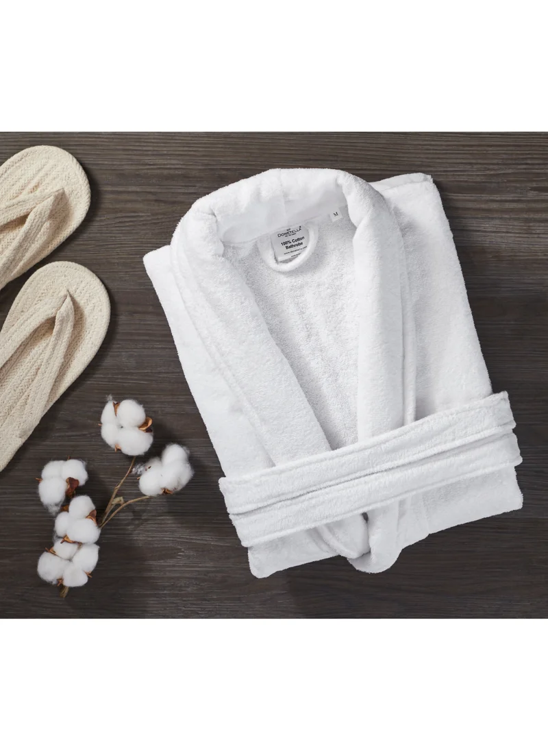Donetella Unisex 100% Cotton Velour Bathrobe Large & Extra Large Size, 400 GSM, Luxurious & Absorbent, Soft Velvet Feel, Ankle-Length with Shawl Collar & Pockets