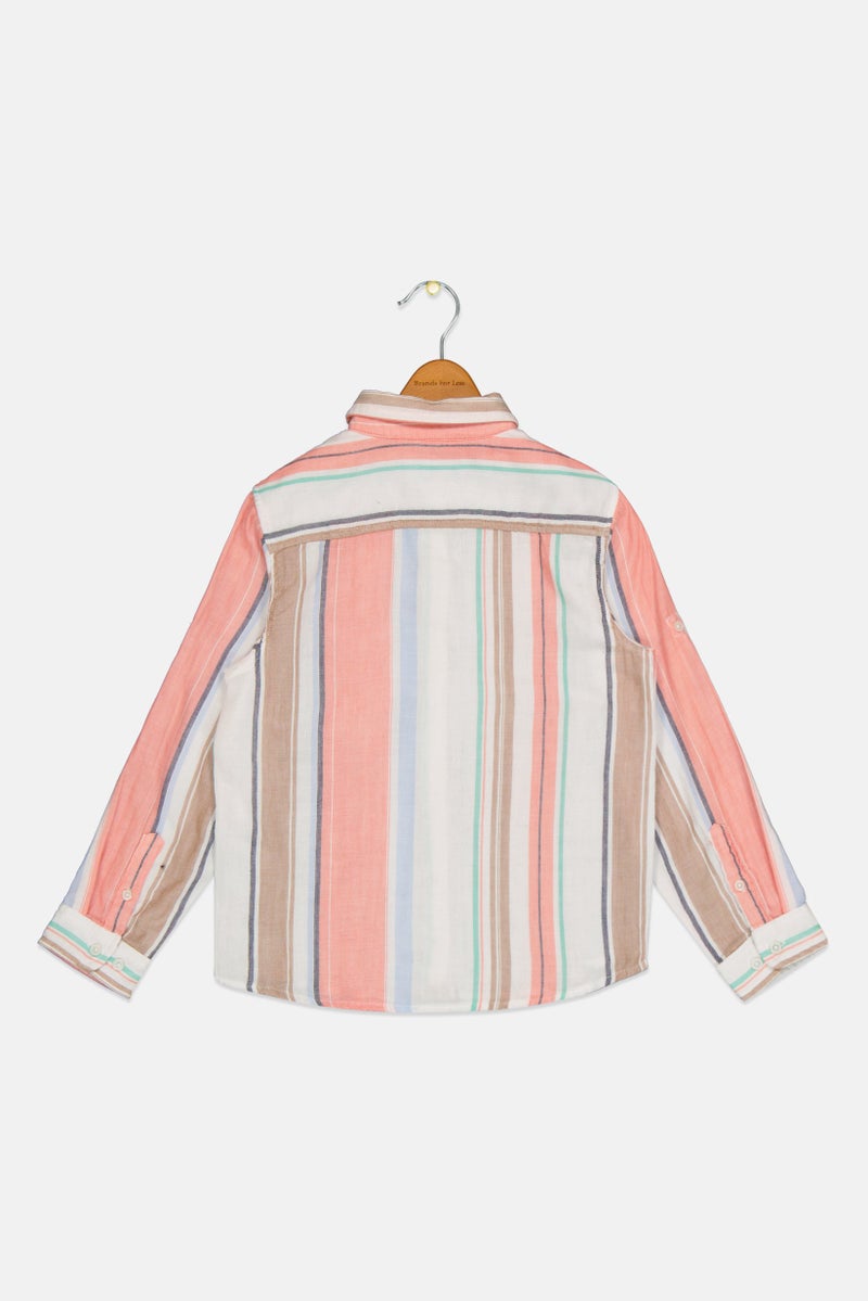 JACK & JONES Kids Boy Stripe Long Sleeve Casual Shirt, Multicolor - Image 3