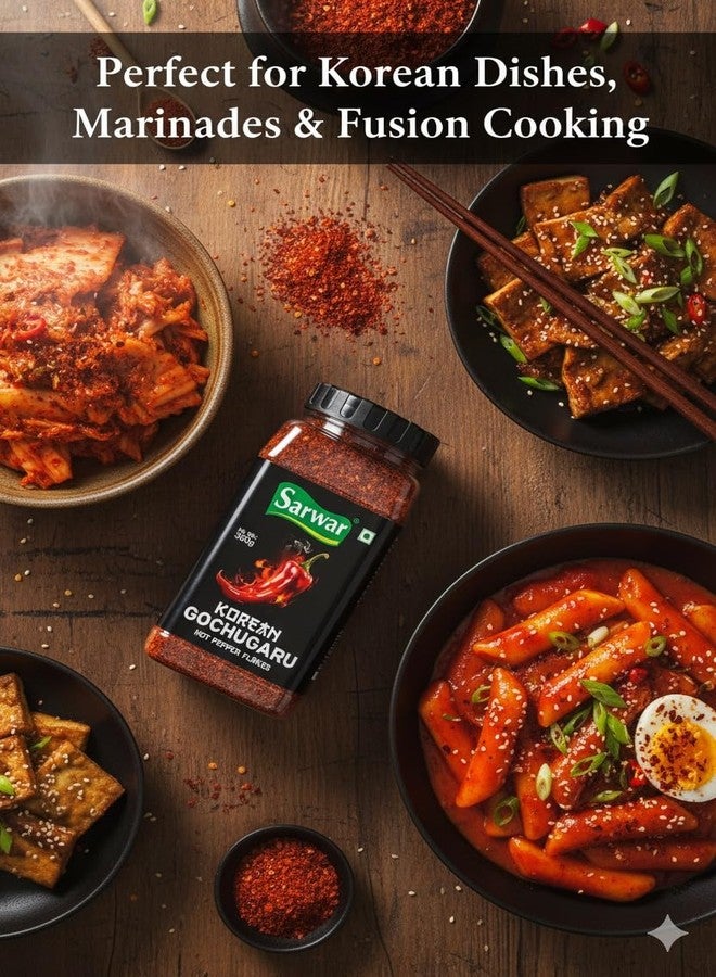 Sarwar Korean Gochugaru 350g Jar | Authentic Korean Red Chili Pepper Flakes | Sun-Dried, Non-GMO, No Preservatives | Hot Spice for Kimchi, Ramen, Tteokbokki, Stir-Fries & Marinades - Image 3