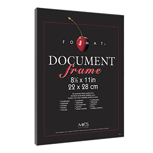 MCS Format 8.5x11 Diploma Frame, Black Picture Frame Wall Hanging or Tabletop Easel for Documents, Awards & Certificates (2-Pack) - Image 2