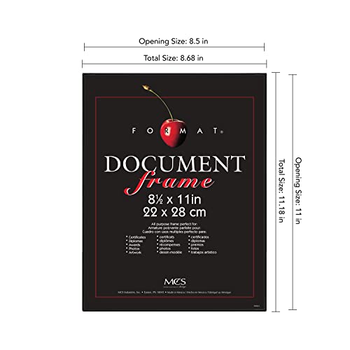 MCS Format 8.5x11 Diploma Frame, Black Picture Frame Wall Hanging or Tabletop Easel for Documents, Awards & Certificates (2-Pack) - Image 3