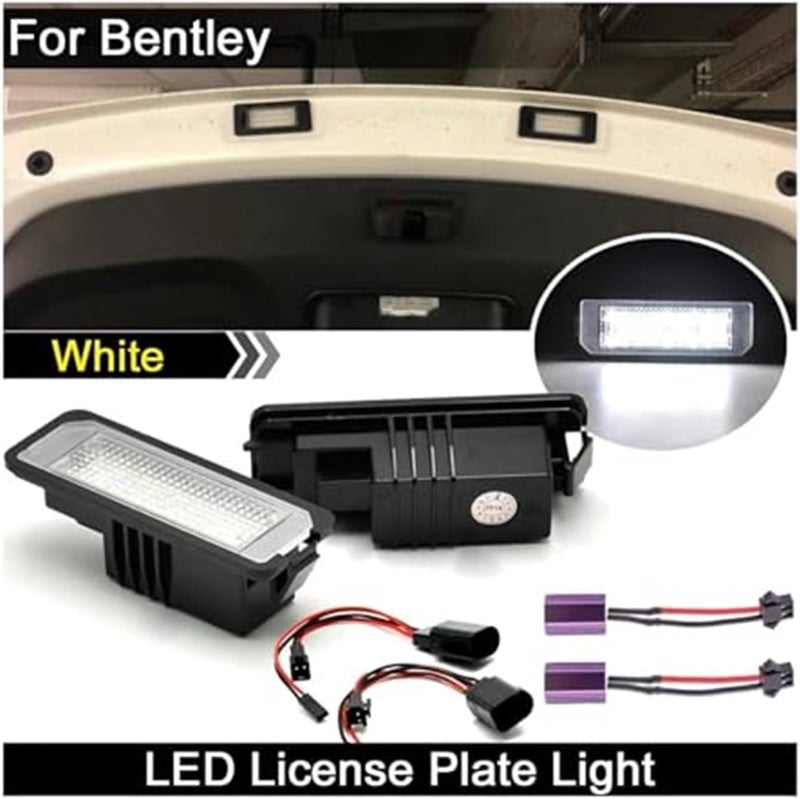 Yurefax 2Pcs White License Plate Light for Bentley - Image 2