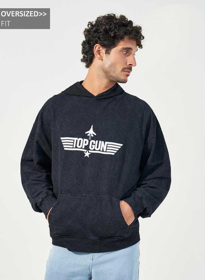 Styli Top Gun Graphic Print Oversized Hoodie - Image 1