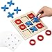 Seenelling Jumbo Wooden Tic Tac Toe Game Dementia Activities for Alzheimers Seniors with Matching and Puzzle Templates XO Chess Board Game for Elderly Engaging Table DecorBlue Red - Image 2