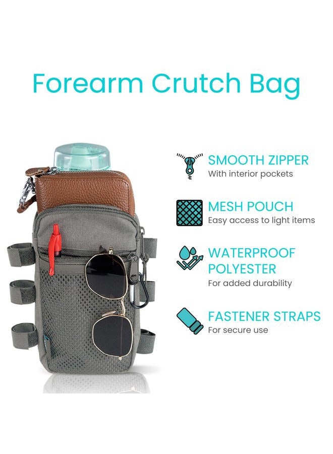 VIVE Crutch Bag - Water Resistant Storage Tote with Cup Holder - Organizer Pouch with Zipper for Adults & Kids - Hands Free Side Pocket - Cane Accessories for Knee Surgery & Broken Ankle Help - Image 2