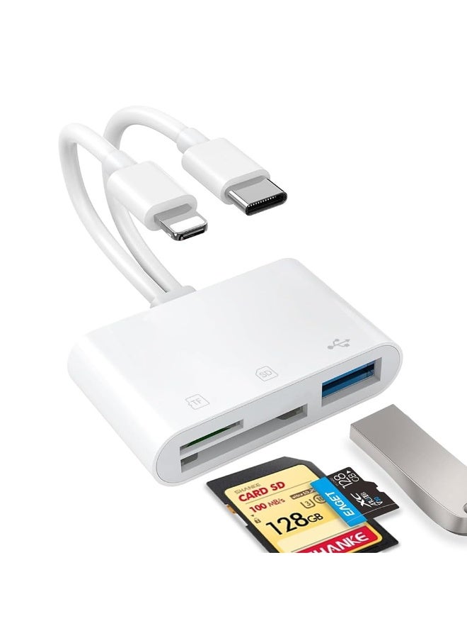 ELEPHANTBOAT® 6 in 1 USB C Card Reader, TYPE C & Light-ning Plug, SD/TF Card Reader with USB Interface, Universal Multifunctional Card Reader - Image 1