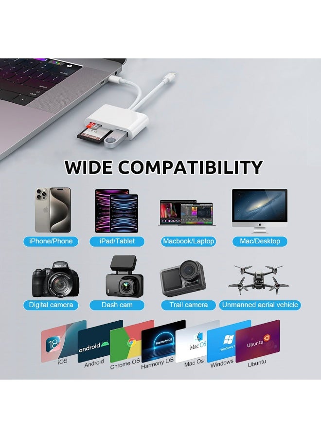 ELEPHANTBOAT® 6 in 1 USB C Card Reader, TYPE C & Light-ning Plug, SD/TF Card Reader with USB Interface, Universal Multifunctional Card Reader - Image 3