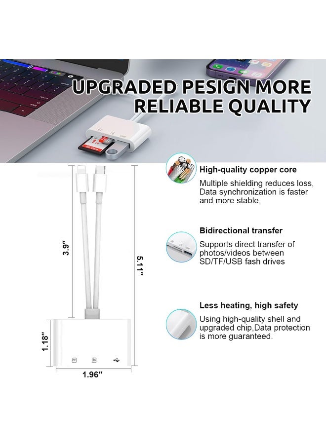 ELEPHANTBOAT® 6 in 1 USB C Card Reader, TYPE C & Light-ning Plug, SD/TF Card Reader with USB Interface, Universal Multifunctional Card Reader - Image 4