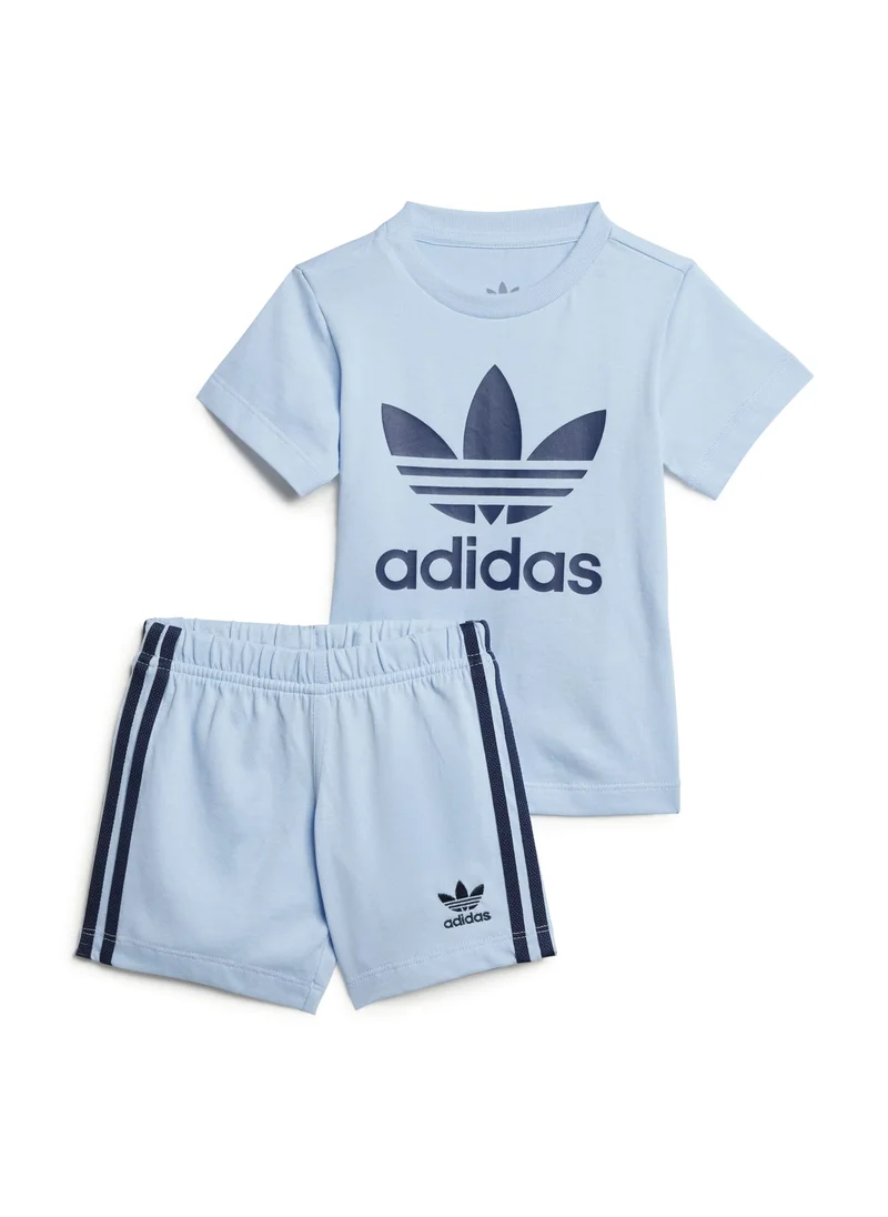 اديداس adidas SHORT TEE SET Blue Originals Kids SUITS