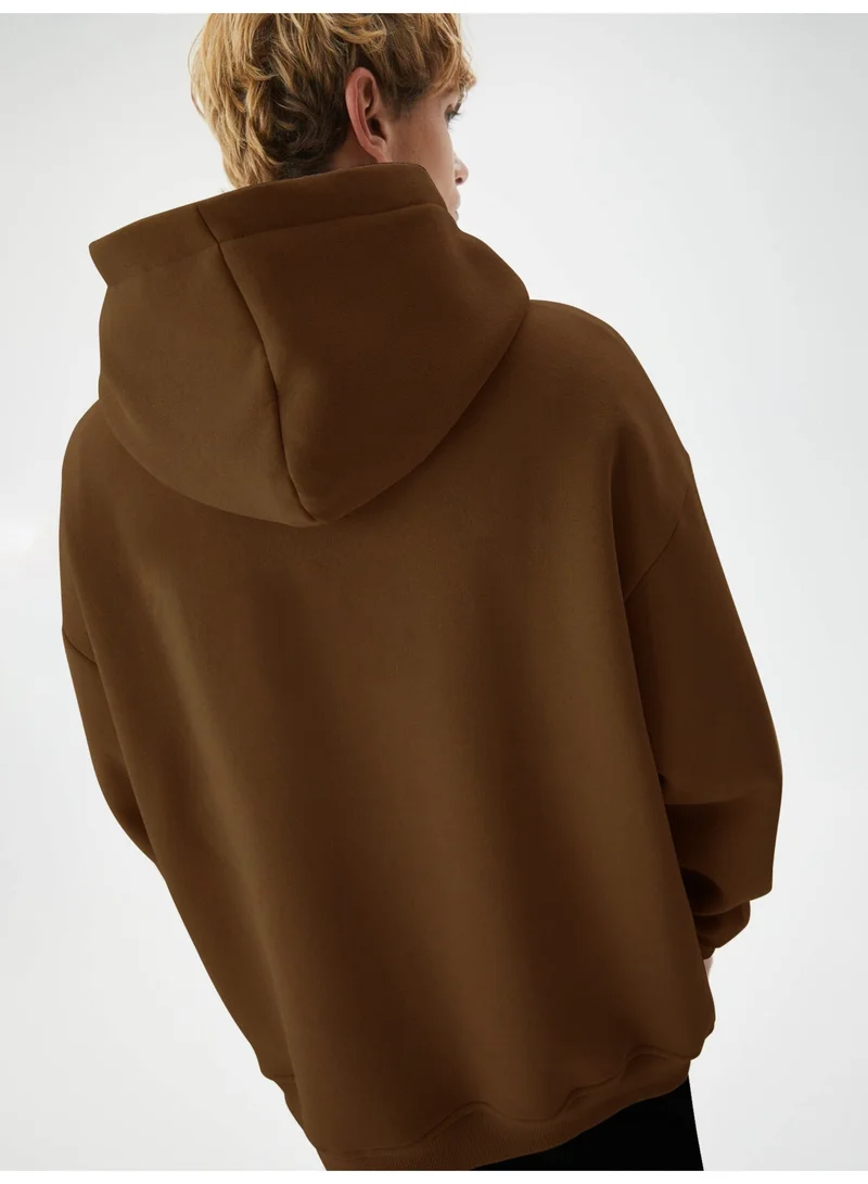 Maniac  Maniac Mens Printed Hooded Neck Full Sleeve Brown Cotton Sweatshirt for Men | Best Price UAE