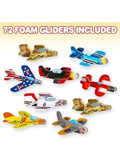 ArtCreativity Foam Gliders For Kids Bulk Set Of 72 Lightweight Planes With Various Designs Individually Packed Flying Airplanes Fun Birthday Party Favors Goodie Bag Fillers Boys And Girls  - Image 2