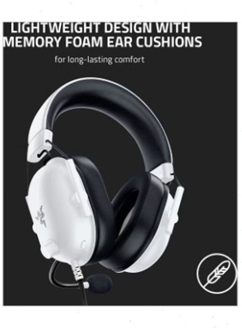Razor RAZER BlackShark V2 X Wired Esports Gaming Headset, 7.1 Surround Sound, 50mm Drivers, 240g Lightweight Build, Noise Cancelling Mic, Hybrid Memory Foam Cushions Comfort or PC, Mac, PS4, PS5, Nintendo Switch, Xbox One, Xbox Series X|S, Mobile, White | RZ04-03240700-R3M1 - Image 3