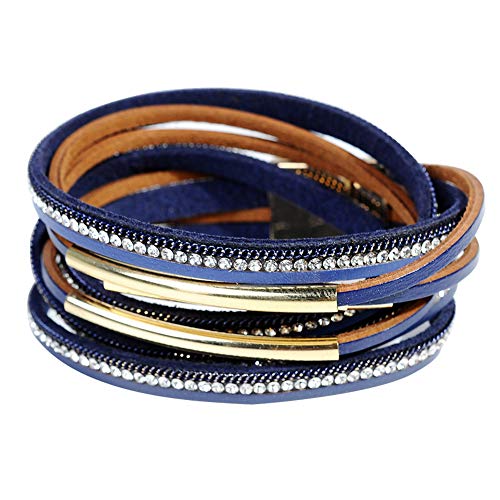 Artilady Leather Wrap Bracelet for Women-Boho Multi Layered Stackable Bracelets Bangle With Magnetic Clasp Jewelry for Women Trendy - Image 1