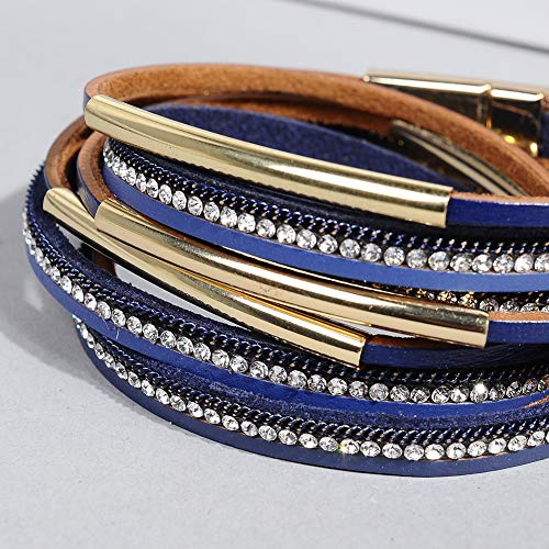 Artilady Leather Wrap Bracelet for Women-Boho Multi Layered Stackable Bracelets Bangle With Magnetic Clasp Jewelry for Women Trendy - Image 4