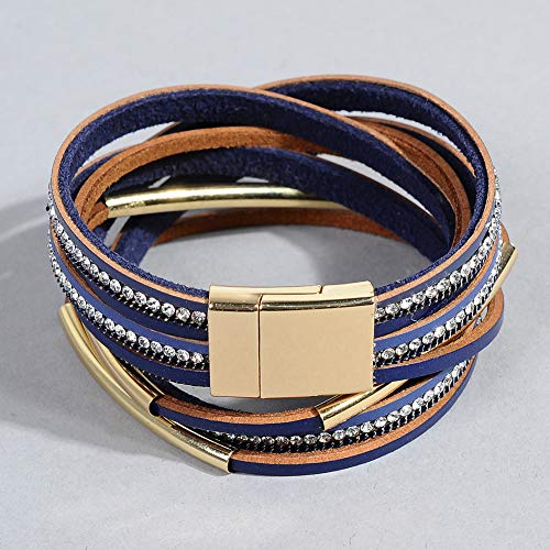 Artilady Leather Wrap Bracelet for Women-Boho Multi Layered Stackable Bracelets Bangle With Magnetic Clasp Jewelry for Women Trendy - Image 5