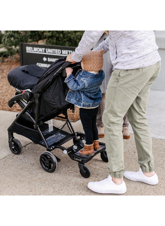 Lascal - Buggyboard Mini Universal Stroller Board Fits 90% Of Strollers Including Uppababy Baby Jogger Bugaboo Stroller Attachment For Toddler To Ride & Stand Max Weight 66 Lbs Black - Image 1