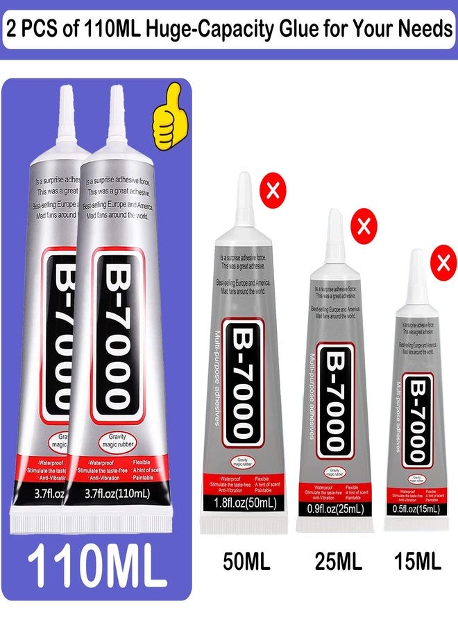 FITTDYHE B7000 Adhesive Rhinestones Glue for Crafts, 2PCS 110ml / 3.7 fl oz with 5 Dotting Pen Tool, Wax Pencil and Tweezer, Jewelry Glue for DIY Craft, Makeup, Shoes, Jewelry Making, Nail Art - Image 3