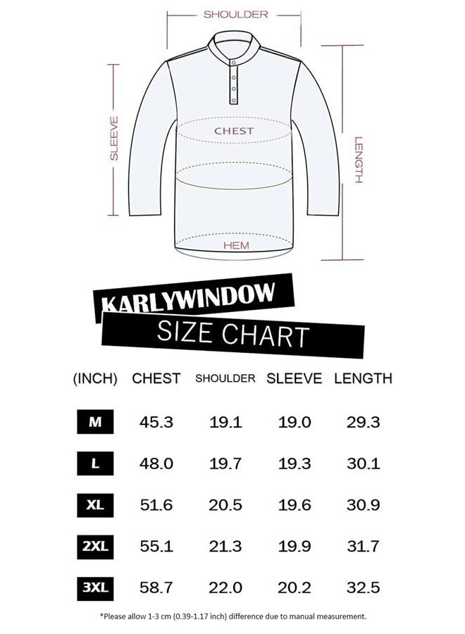 Karlywindow Mens Linen Henley Shirts Long Sleeve Hippie Yoga Summer Beach Casual Henleys T-Shirt Green, Green, XL - Image 5