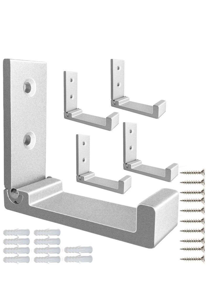 Excefore 5 Pcs Folding Coat Hooks Wall Hooks for Hanging Coat Towel Hooks Hardware Heavy Duty Aluminum Alloy Headphone Holder Hooks No Rust Wall Mounted Bags Fitness Equipment - Image 1