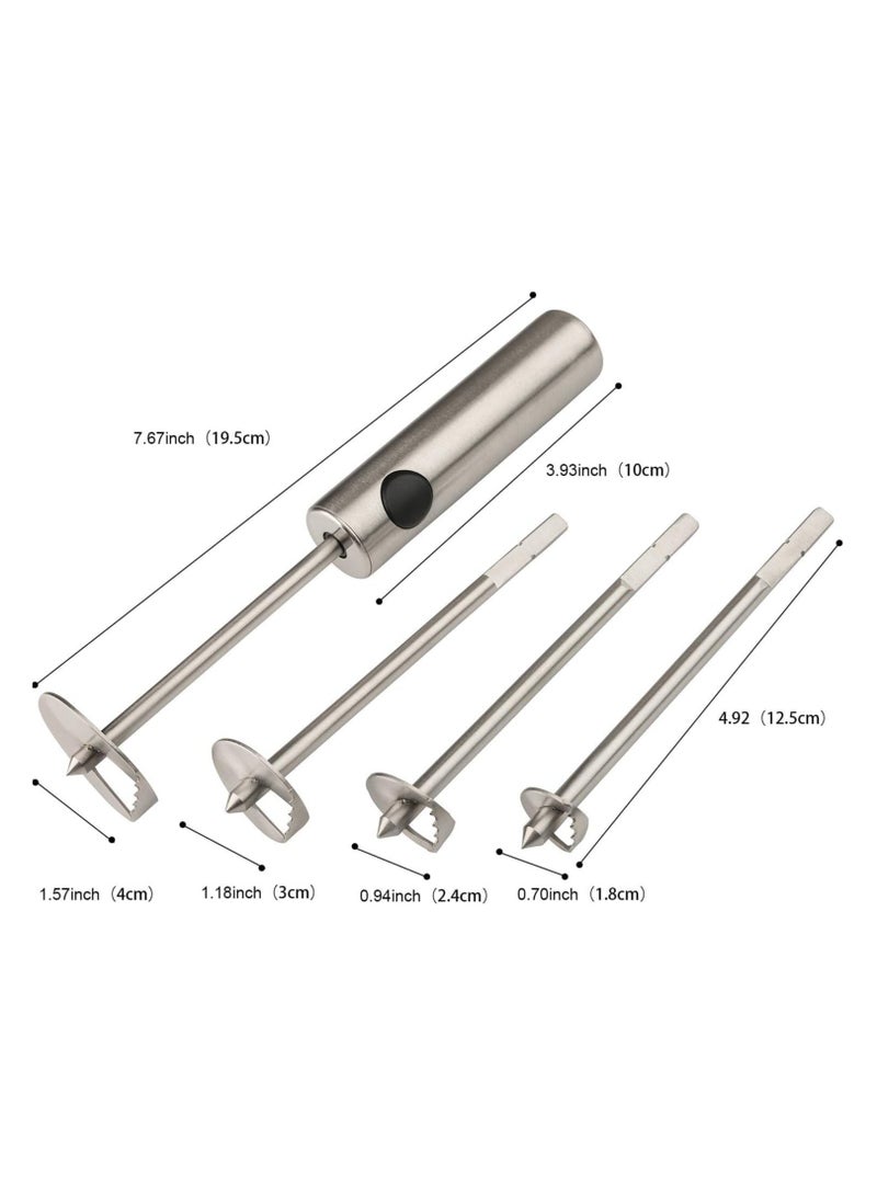 Vegetable and Fruit Corer MultiPurpose Stainless Steel Vegetable Drill Ergonomic Handle With 4 Sizes for Coring and Hollowing out Potatoes Carrot etc - Image 2