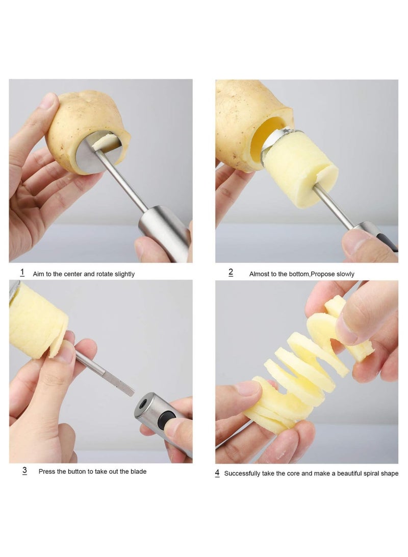 Vegetable and Fruit Corer MultiPurpose Stainless Steel Vegetable Drill Ergonomic Handle With 4 Sizes for Coring and Hollowing out Potatoes Carrot etc - Image 3